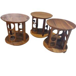 VINTAGE Set of 3 Vintage Wooden Spice Racks